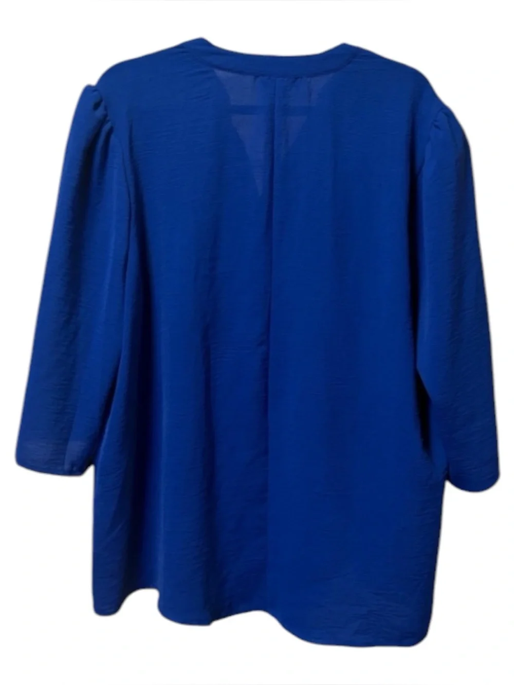 Cocomo Cobalt Blue Split V-Neck Peplum Top - Picture 2 of 3